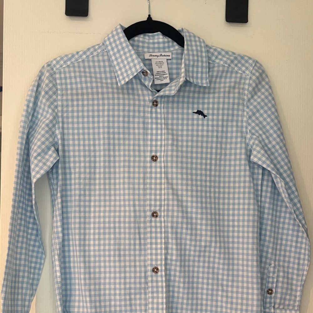 Tommy Bahama Light Blue Checkered boys  Shirt